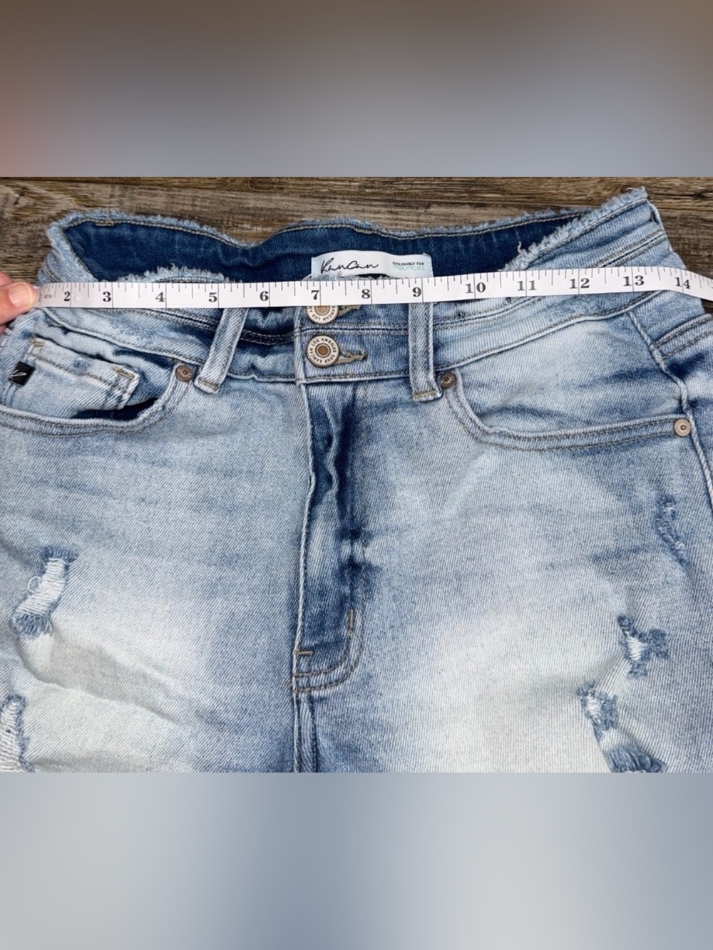 KanCan Maurices Distressed Denim Shorts Light Wash High Rise Size 28 121257 - Picture 4 of 8